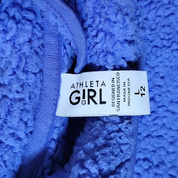 Athleta Girl Sherpa Hoodie, Blue - Picture 6 of 8
